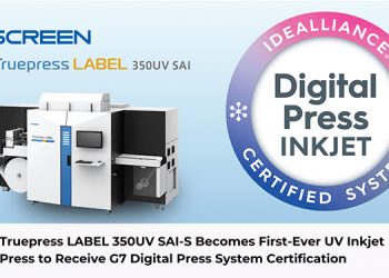 Truepress LABEL 350UV SAI-S Becomes First-Ever UV Inkjet Press to Receive G7 Digital Press System Certification